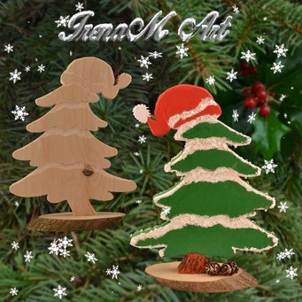 Ръчно изработени изделия от дърво Коледа и Нова година  Ръчно изработени изделия от дърво Сувенир Елха с коледна шапка